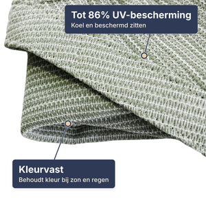 Het schaduwdoek in groen van dichtbij