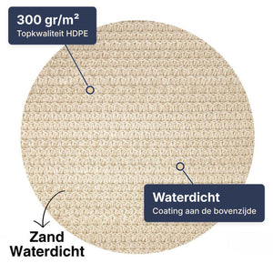 Shadow Comfort waterdicht schaduwdoek driehoek 90°, 5.0x5.0x7.1 meter - Zand