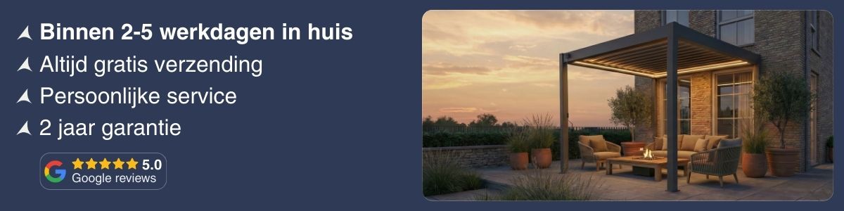 Aluminium overkapping met lamellen met voordelen