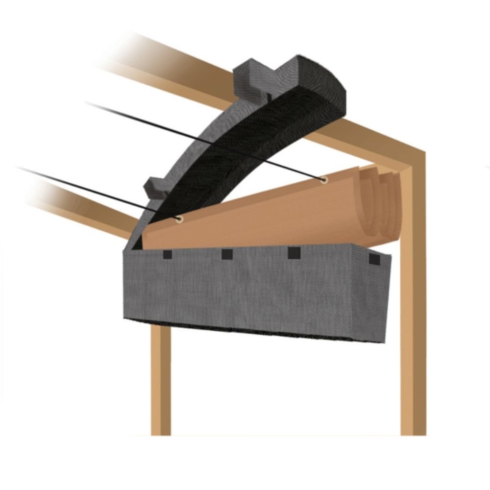 Voorbeeld van hoe de beschermhoes voor een harmonicadoek werkt