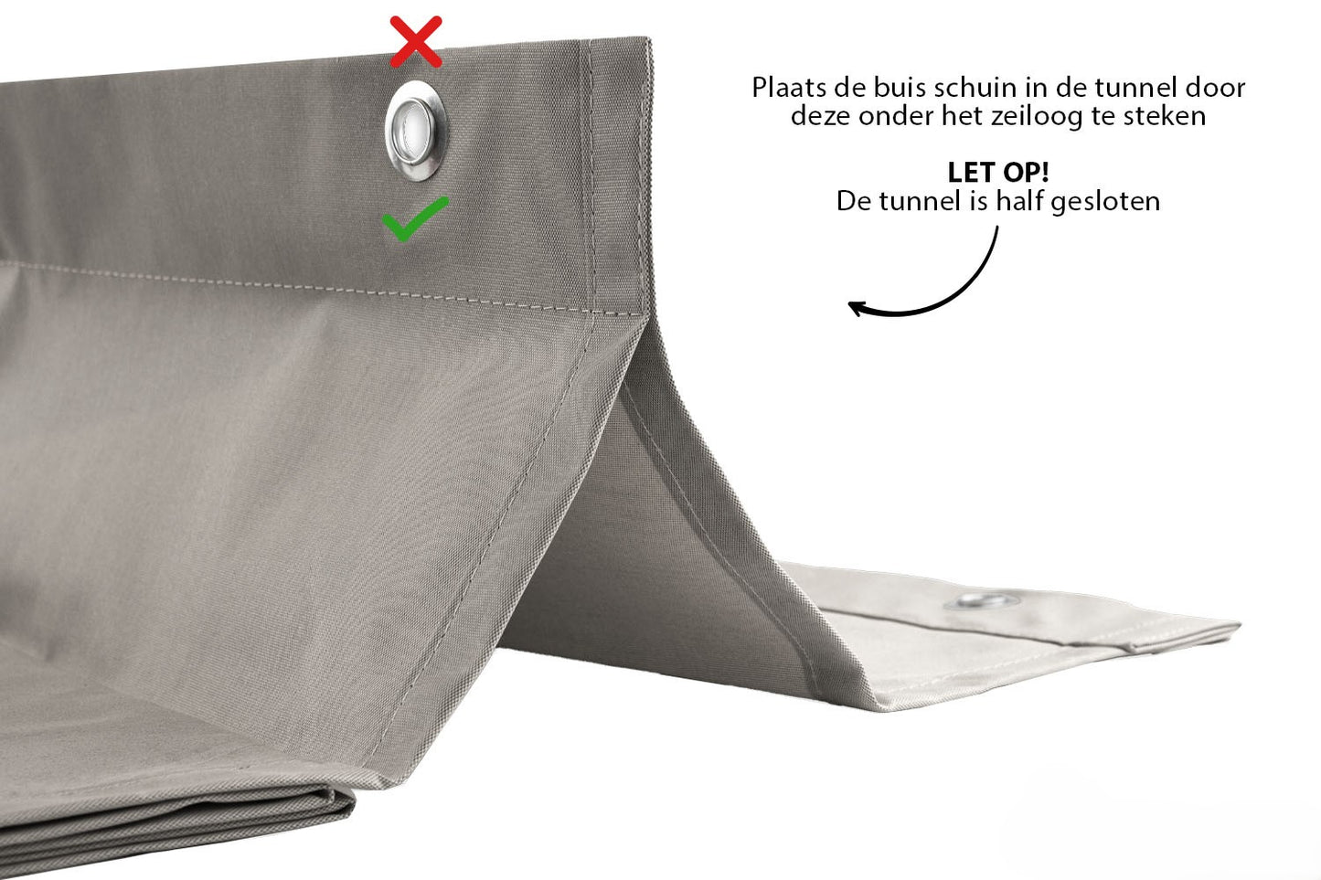 Waterdicht harmonicadoek 3,7x3,7 incl. bevestigingsset