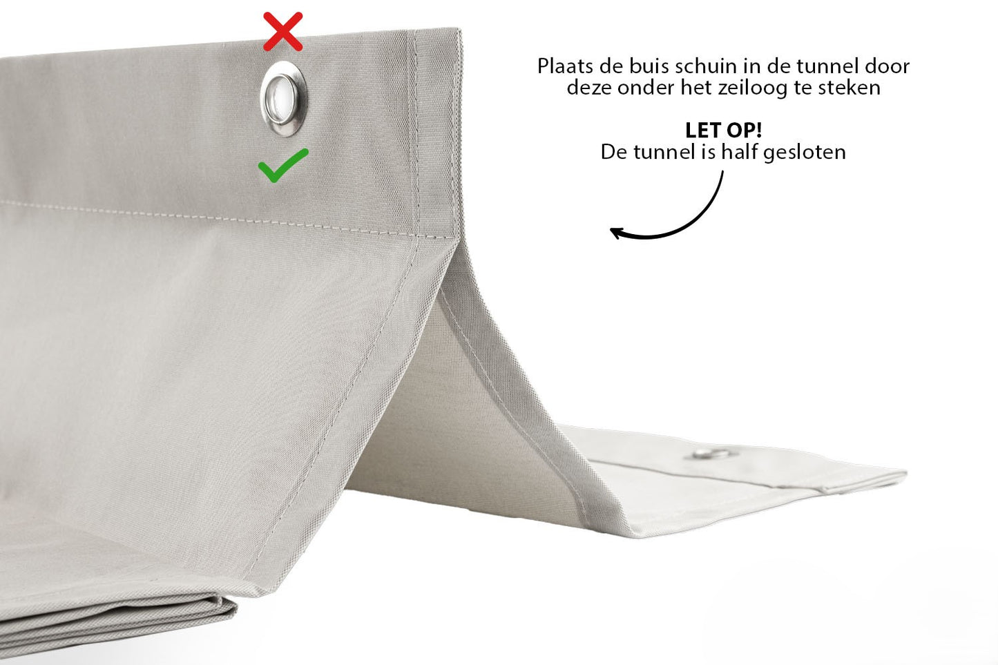 Waterdicht harmonicadoek 3,7x3,7 incl. bevestigingsset