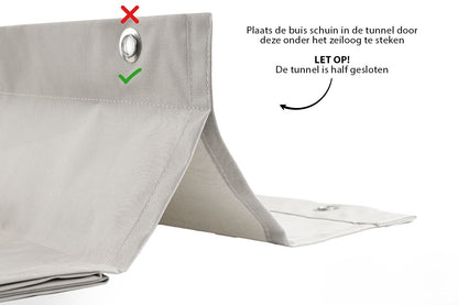 Waterdicht harmonicadoek 3,7x3,7 incl. bevestigingsset