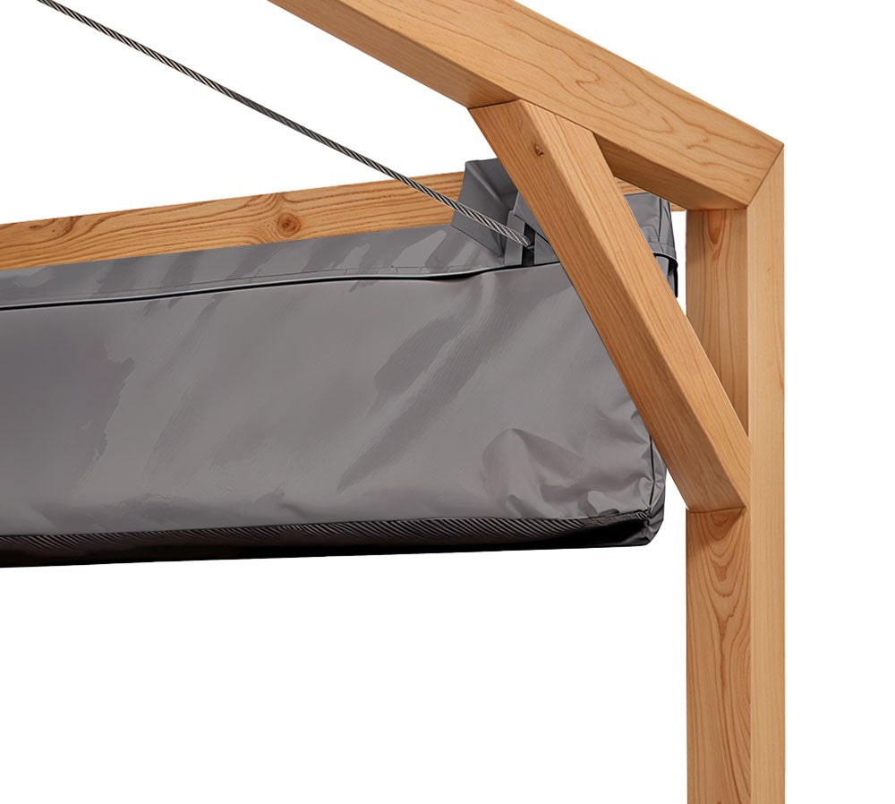 Pergola met harmonicadoek en bevestigingsset 3,24x3,24