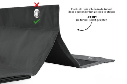 Waterdicht harmonicadoek 3,7x3,7 incl. bevestigingsset