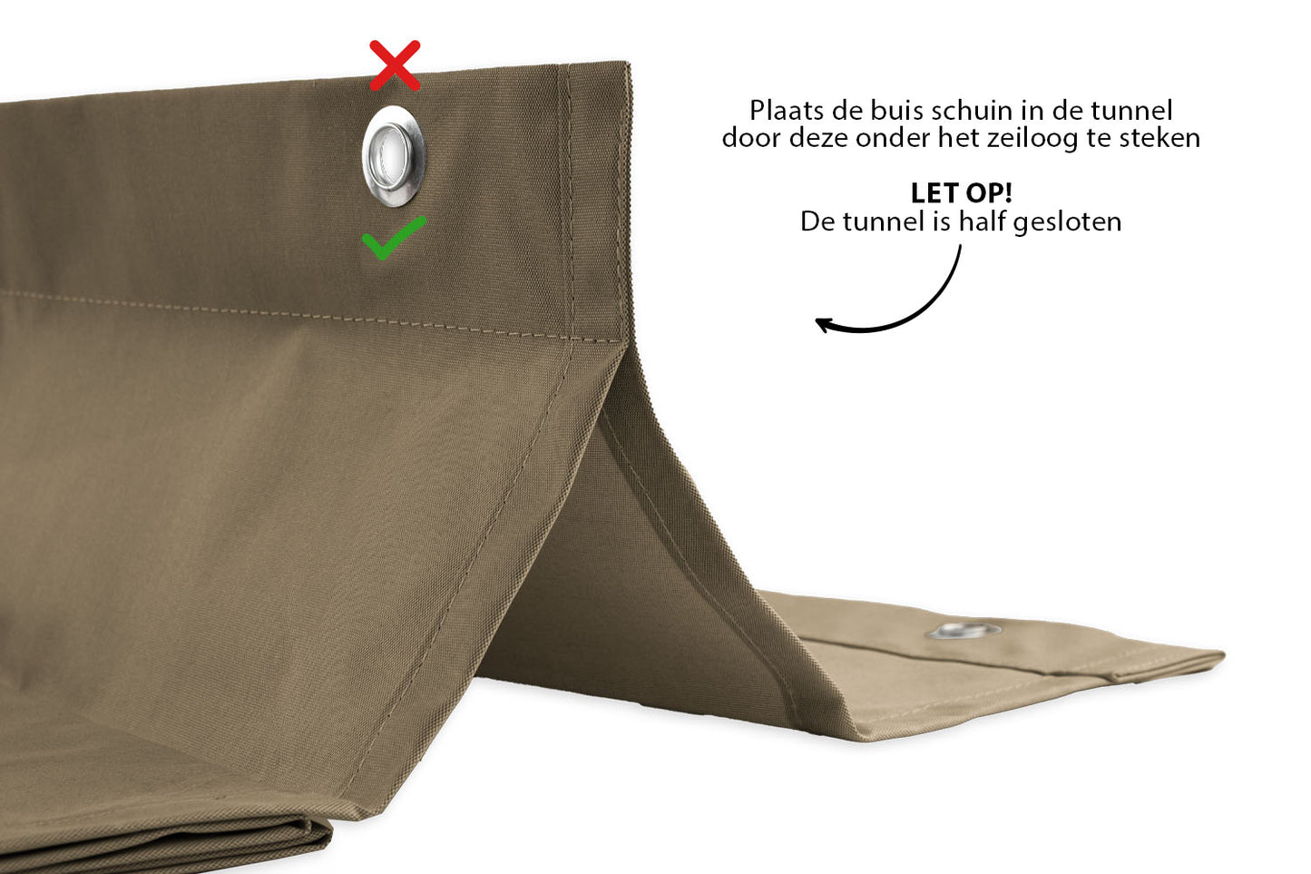 Waterdicht harmonicadoek 3,7x3,7 incl. bevestigingsset