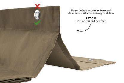 Waterdicht harmonicadoek 3,7x3,7 incl. bevestigingsset