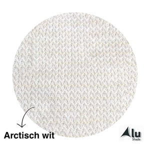 Detail van het HDPE materiaal van een arctisch wit harmonicadoek