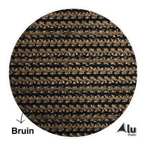 Detail van het HDPE materiaal van een bruin harmonicadoek