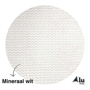 Detail van de structuur van een harmonicadoek mineraal wit