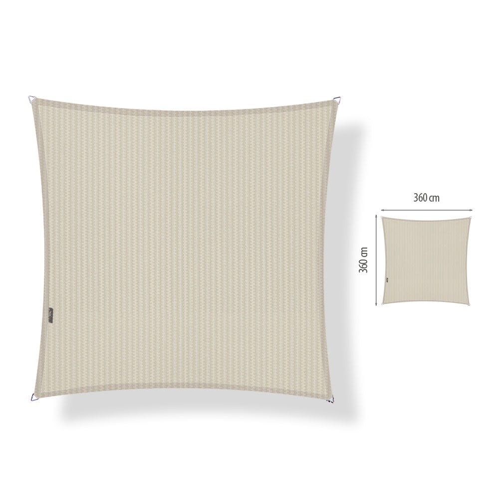 Schaduwdoek vierkant 3,6x3,6 meter