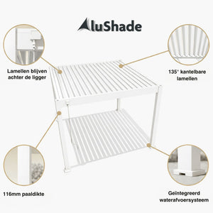 De voordelen van een lamellen overkapping wit van AluShade