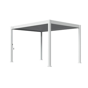 Lamellen overkapping van 3x4 meter in wit, vooraanzicht