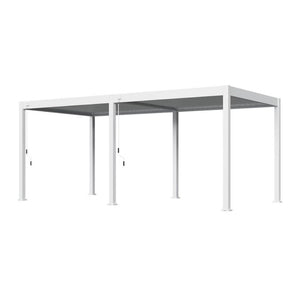 Lamellen overkapping van 3x6 meter in wit, vooraanzicht