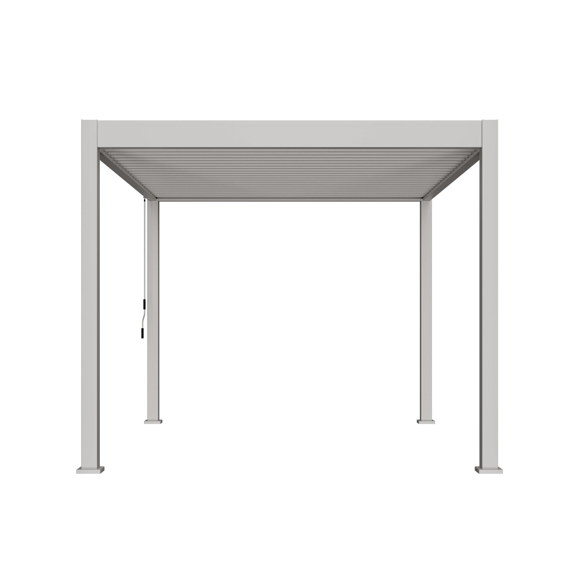 Orion Comfort Sand 300x360 zijaanzicht met dichte lamellen op witte achtergrond