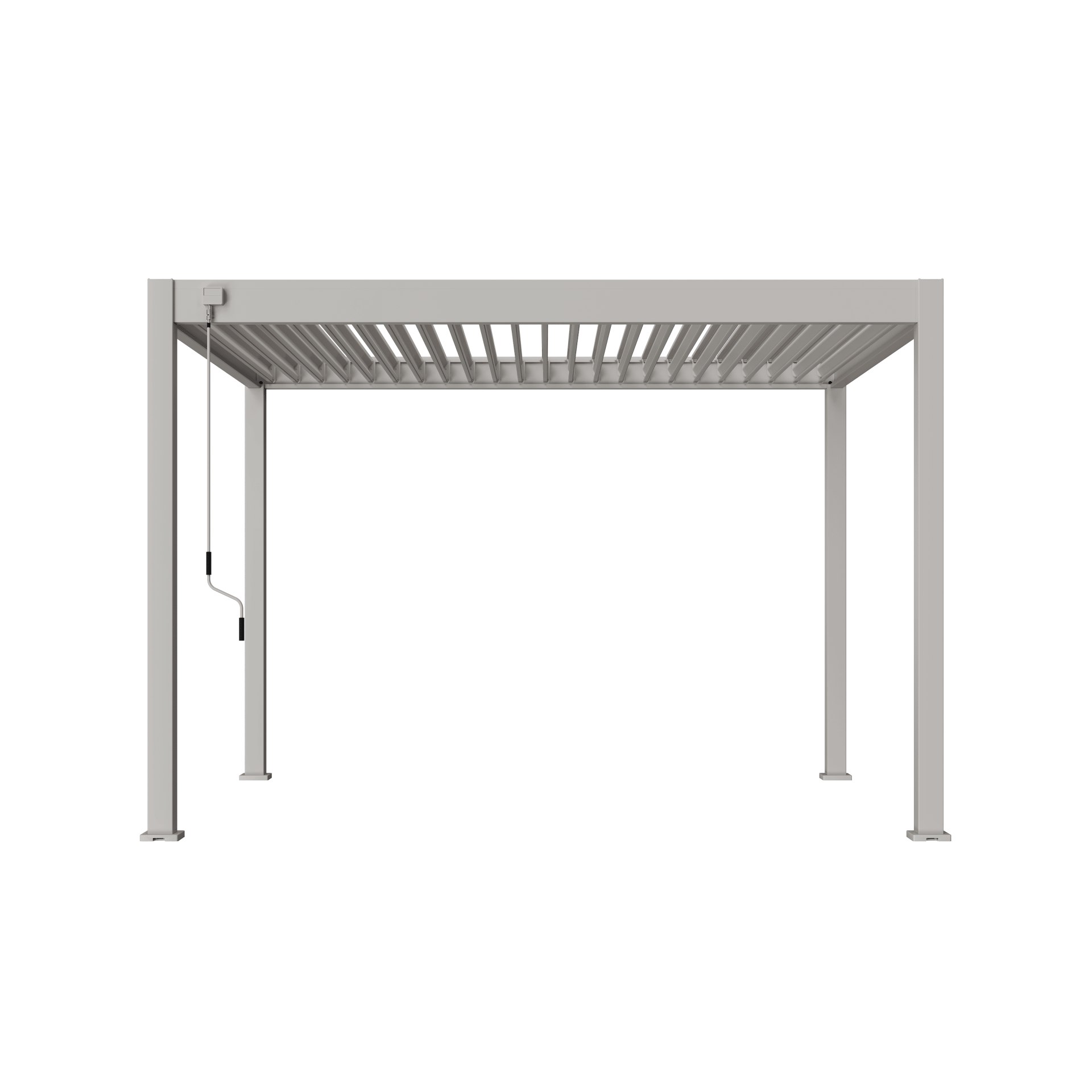 Orion Comfort Sand 300x360 zijaanzicht met open lamellen op witte achtergrond