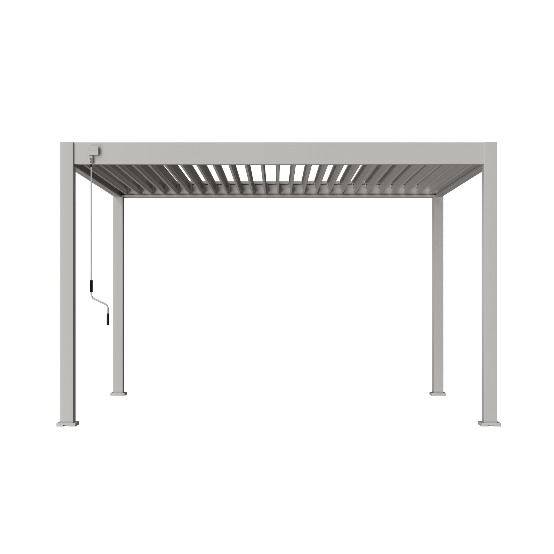 Orion Comfort Sand 300x400 zijaanzicht met open lamellen op witte achtergrond