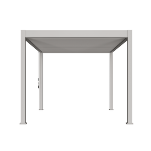 Orion Comfort Sand 300x400 zijaanzicht met dichte lamellen op witte achtergrond