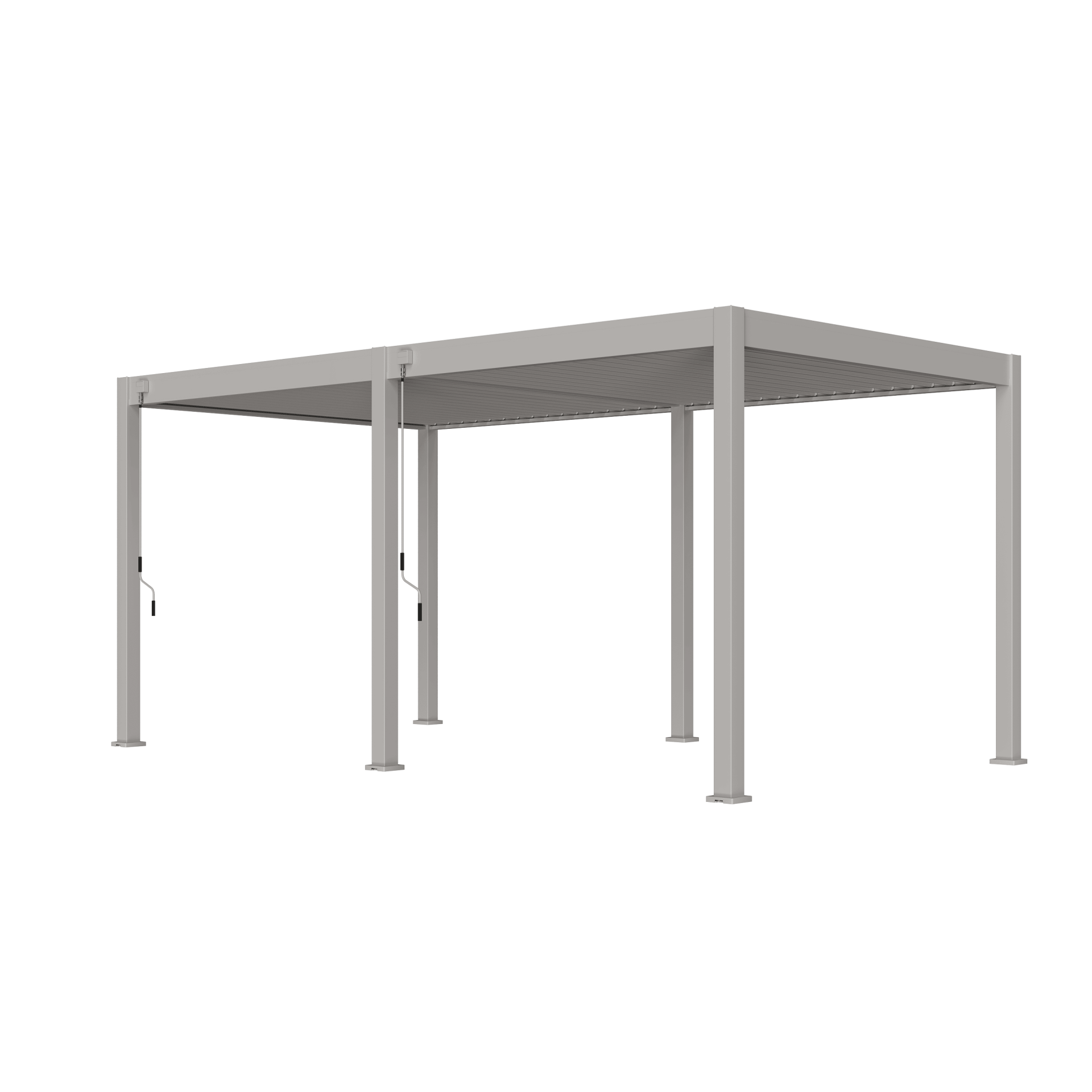 Orion Comfort 300 x 530 overkapping sand vanuit schuine hoek met witte achtergrond