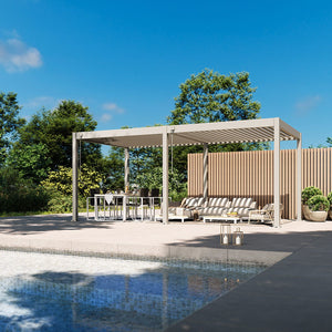 Orion 300 x 600 overkapping sand sfeerimpressie vanuit schuine hoek