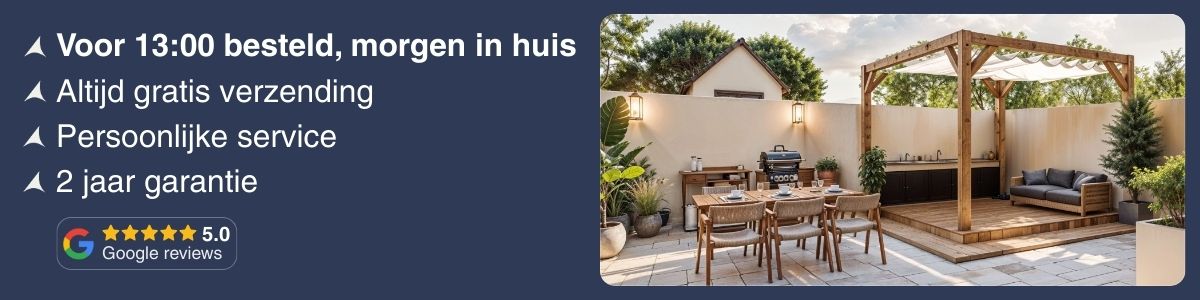 Pergola met harmonicadoek met voordelen