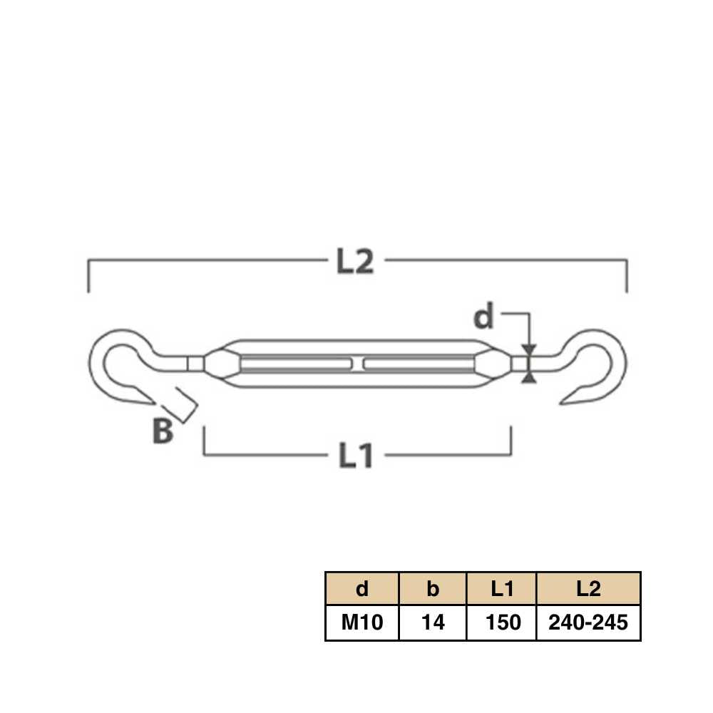 Specificaties van een spanschroef M10