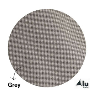 Detail van het waterdichte HDPE materiaal van een grijs harmonicadoek