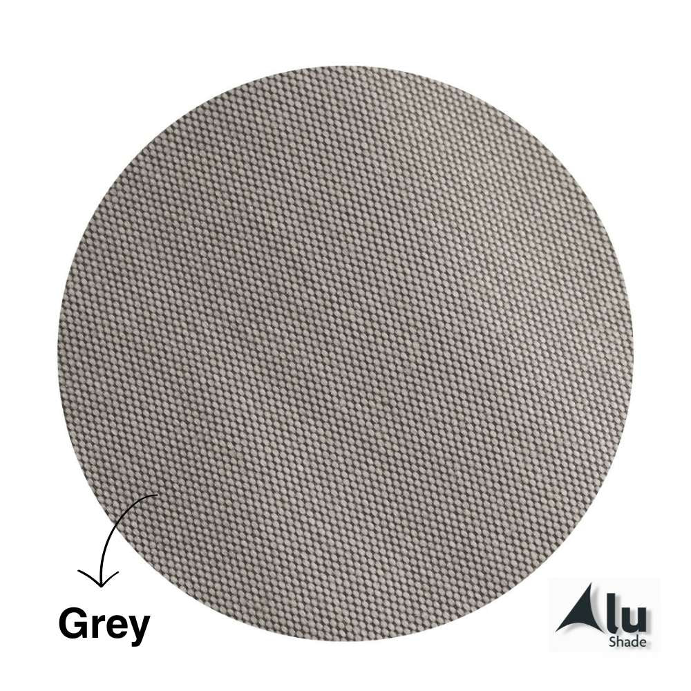 Detail van het waterdichte HDPE materiaal van een grijs harmonicadoek