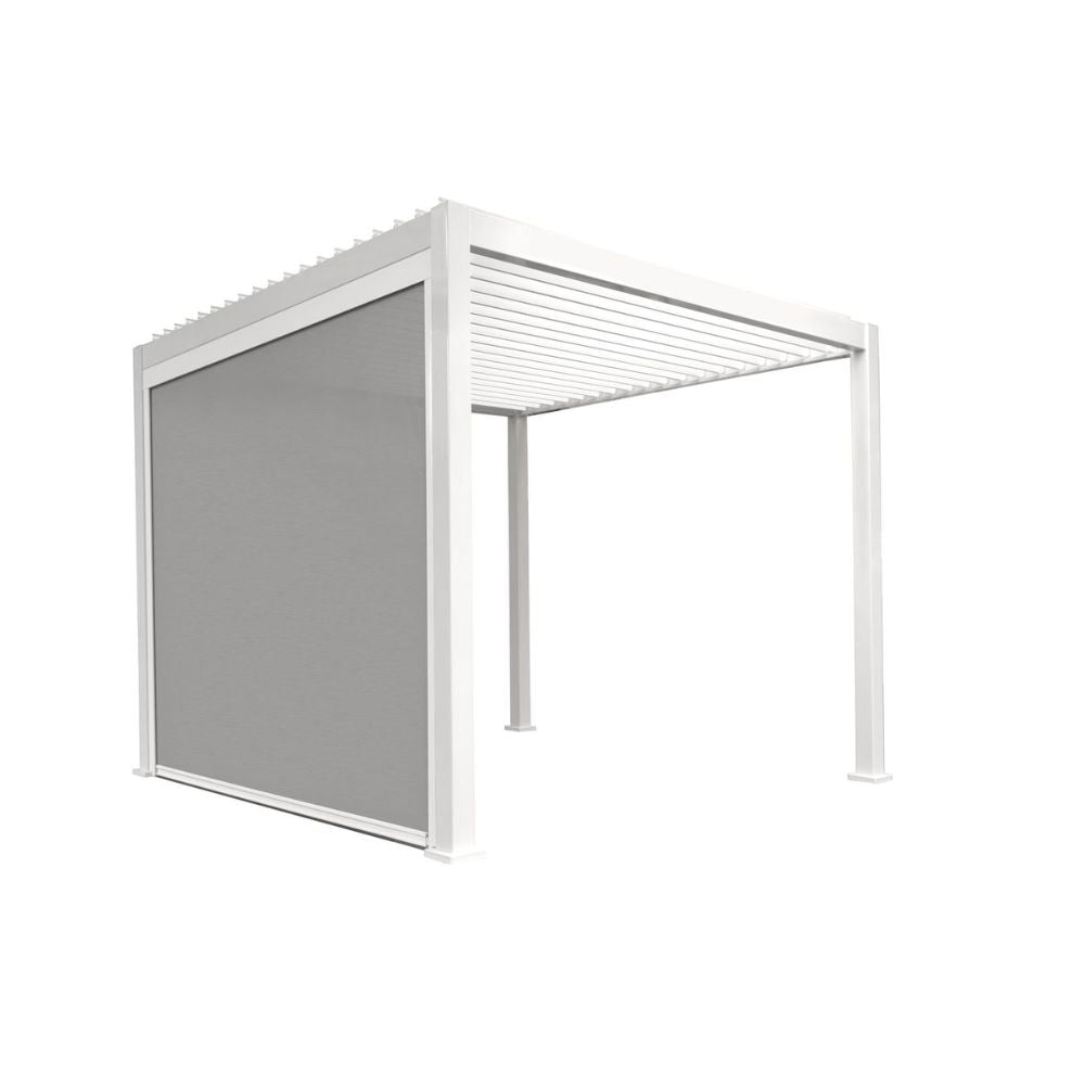 Wit windscherm voor overkapping