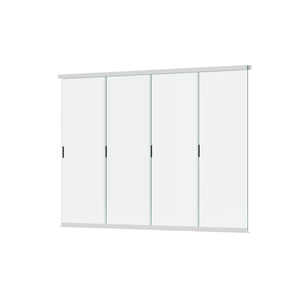 Orion glazen wand 400 cm wit voor lamellen overkapping