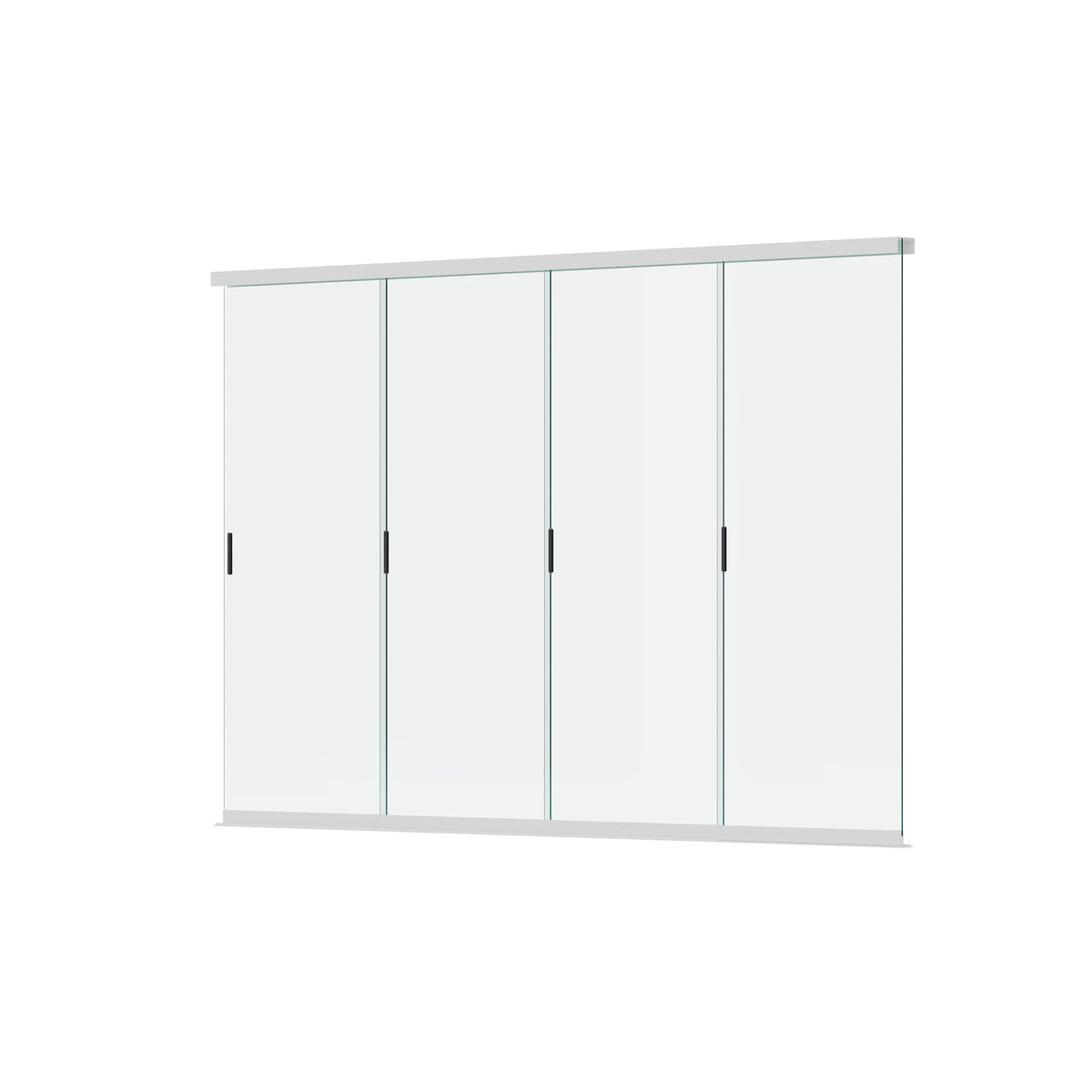 Orion glazen wand 400 cm wit voor lamellen overkapping