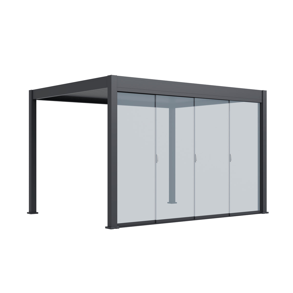 Orion glazen wand wit 4 meter sfeerbeeld met schuifdeuren