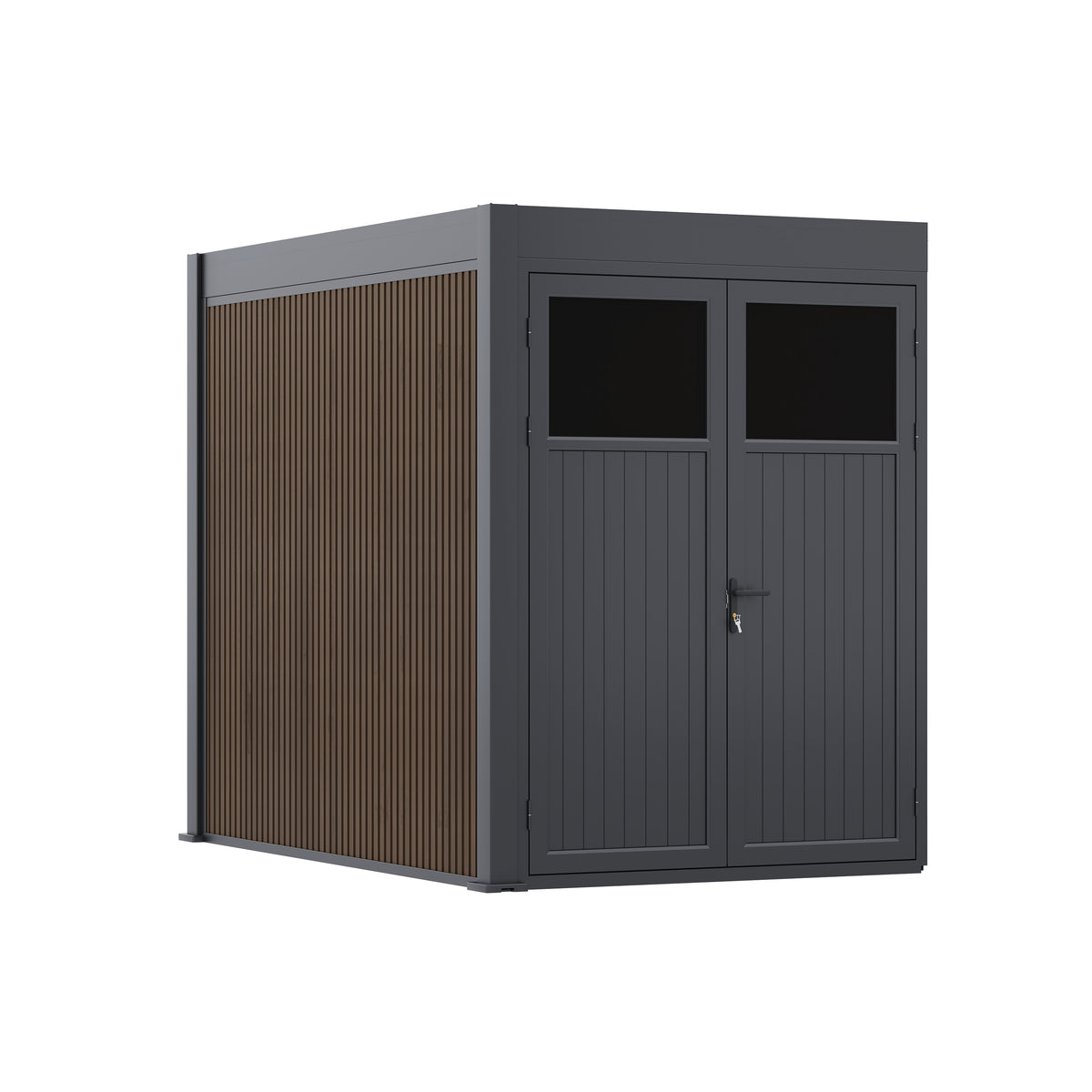 Orion opbergmodule 300 cm antraciet/teak voor lamellen overkapping