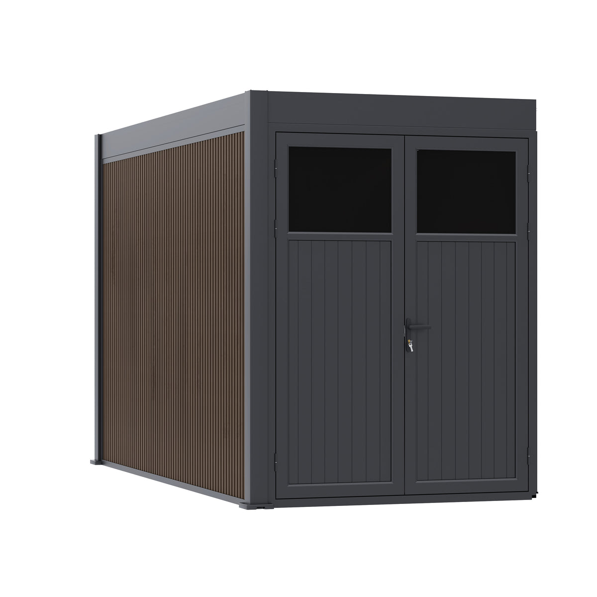 Orion opbergmodule 400 cm antraciet/teak voor lamellen overkapping